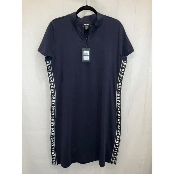 DKNY Navy Blue Logo Dress NEW size XL Women's - Picture 2 of 6